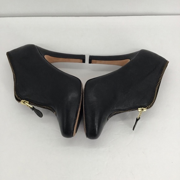 Diane Von Furstenberg Camilla Zipper Leather Booties Black Career Size 7.5 - Picture 7 of 12
